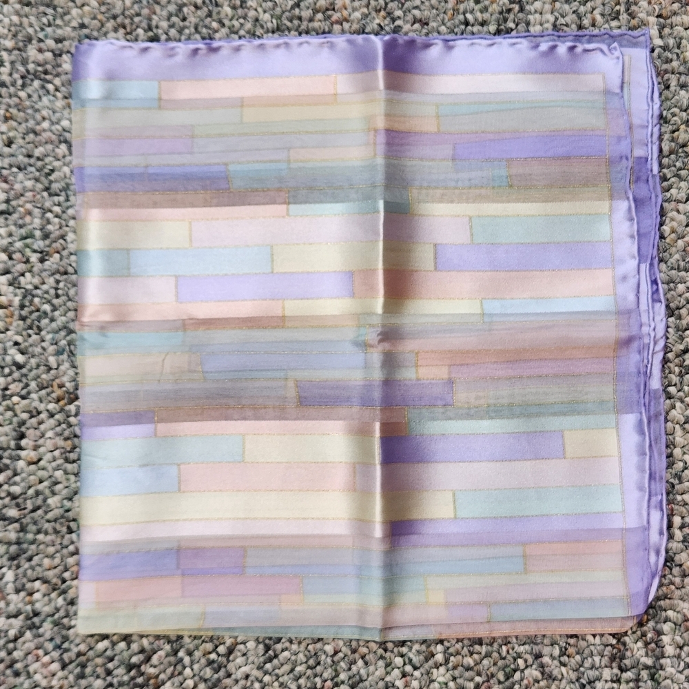 Bill Blass Semi-sheer Pastel Silk Neck Scarf